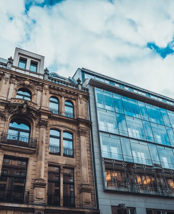 old and news buildings